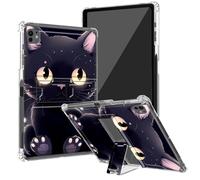 BEOTIWAD Coque transparente pour tablette iPad Pro 11" M4 2024 avec béquille et porte-crayon, coque arrière transparente en TPU antichoc pour iPad Pro 11" 2024, petit loup mignon