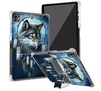 BEOTIWAD Coque transparente pour tablette iPad Pro 11" M4 2024 avec béquille et porte-crayon, dos transparent en TPU résistant aux chocs pour iPad Pro 11" 2024, attrape-rêves loup