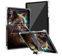 BEOTIWAD Coque transparente pour tablette iPad Pro 11" M4 2024 avec béquille et porte-crayon, dos transparent en TPU résistant aux chocs pour iPad Pro 11" 2024, beau loup