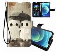 BEOTIWAD Étui portefeuille pour Cricket Icon 6 (SL219C)/AT&T Verge (SL219A) avec bracelet, porte-cartes de crédit, fermeture magnétique, résistant aux chocs, pour icône 6, sorcières blanches mignonnes