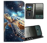 BEOTIWAD Étui portefeuille pour Motorola Moto Edge 2022/Moto Edge 2022 5G UW avec porte-cartes de crédit, cuir synthétique, support magnétique, résistant aux chocs, tortue de mer qui s'envole