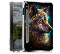 BEOTIWAD Magnifique coque transparente loup pour Samsung Galaxy Tab S9 FE Plus 12,4" 2023 (SM-X610/SM-X616), coque arrière transparente en TPU fine antichoc pour Samsung Tab S9 FE Plus