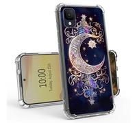 BEOTIWAD Moon Star Galaxy Floral Clear Case for TCL ION Z 6 pouces Slim Transparent Anti-jaune TPU Militaire Protection Robuste Durable Bumper Housse de Protection pour TCL ION Z