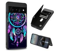 BEOTIWAD Rainbow Dream Catcher Theme Case pour Google Pixel 6 Pro PU Cuir Heavy Duty Antichoc Protection Portefeuille Etui avec Cartes de Crédit Magnétiques pour Pixel 6 Pro