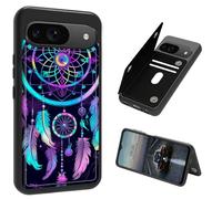 BEOTIWAD Rainbow Dream Catcher Theme Case pour Google Pixel 9/9 Pro PU Cuir Robuste Antichoc Protection Portefeuille Etui avec Cartes de Crédit Magnétiques pour Pixel 9/9 Pro