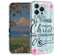 BEOTIWAD Versets de la Bible Philippiens 4-13 Coque de téléphone pour iPhone 15 Pro Max 6,7 pouces en polycarbonate rigide coque de protection intégrale antichoc pour iPhone 15 Pro Max 6,7"