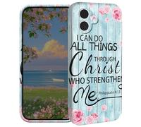 BEOTIWAD Versets de la Bible Philippiens 4-13 Coque de téléphone pour iPhone 16 Plus 6,7 pouces en polycarbonate rigide coque de protection intégrale antichoc pour iPhone 16 Plus 6,7"