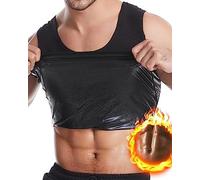 Beotyshow Gilet minceur pour homme - T-shirt de sauna - Body Shaper - Gilet de sport - Gym - Débardeur à bretelles - T-shirt de compression sans manches, Noir-1, XXXL