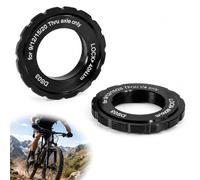 Beoveo Bague Center-Lock Disque Vélo, Noir, 2 Pièces | Alliage d'aluminium, design léger, solide et durable, 44 x 25,5 x 8 mm, système Center-Lock, pour axes de 9/12/15/20 mm