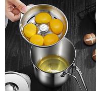 Beowanzk Séparateur d'œufs en acier inoxydable, séparateur de jaune d'œuf, 3 pièces, ensemble de séparateurs d'œufs, gadget assistant de cuisine, passe au lave-vaisselle