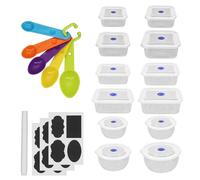 Beowanzk Tupperware Lot de 12 récipients alimentaires avec couvercles en plastique avec couvercles