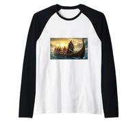 Beowulf Arrive au Danemark avec Le Mythe du Bateau Warriors Vikings Manche Raglan