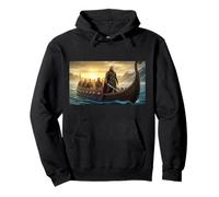 Beowulf Arrive au Danemark avec Le Mythe du Bateau Warriors Vikings Sweat à Capuche