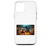 Beowulf Battles The Monster Grendel at Night Saga Nordique Coque pour iPhone 12/12 Pro