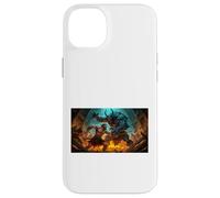 Beowulf Battles The Monster Grendel at Night Saga Nordique Coque pour iPhone 14 Plus