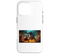 Beowulf Battles The Monster Grendel at Night Saga Nordique Coque pour iPhone 16 Pro