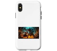 Beowulf Battles The Monster Grendel at Night Saga Nordique Coque pour iPhone X/XS
