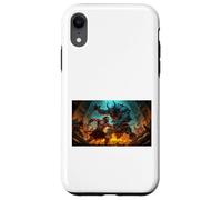 Beowulf Battles The Monster Grendel at Night Saga Nordique Coque pour iPhone XR