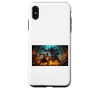 Beowulf Battles The Monster Grendel at Night Saga Nordique Coque pour iPhone XS Max