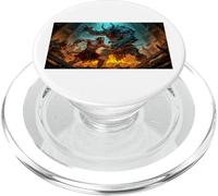 Beowulf Battles The Monster Grendel at Night Saga Nordique PopSockets PopGrip pour MagSafe