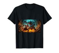 Beowulf Battles The Monster Grendel at Night Saga Nordique T-Shirt