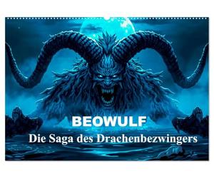 Beowulf - Die Saga des Drachenbezwingers (Wandkalender 2027 DIN A2 quer), CALVENDO Monatskalender: Epischer Bildkalender über Beowulf und seine legendären Kämpfe gegen Monster und Drachen.