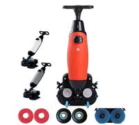 BeoyNot Laveuse De Sol Professionnelle, Autolaveuse électrique, Largeur De Nettoyage De 43 cm, Nettoyée 1200㎡/H, 240 Tours par Minute, Double Brosse, pour Sols en Bois, Carrelage, Marbre Red