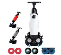 BeoyNot Laveuse De Sol Professionnelle, Autolaveuse électrique, Largeur De Nettoyage De 43 cm, Nettoyée 1200㎡/H, 240 Tours par Minute, Double Brosse, pour Sols en Bois, Carrelage, Marbre White