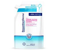 BepanthenDerma® Crème Riche Réparatrice Corps Éco-Recharge Peaux Très Sèches et Sensibles 400 ml