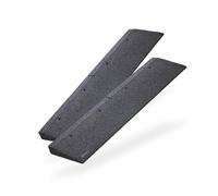 bepco Lot de 2 rampes de Trottoir (L x l x H) : 100 x 25 x 5 cm - en Caoutchouc (Noir) - avec rondelles intégrées à la Rampe pour la Fixation