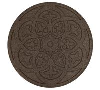 bepco Lot de 4 dalles de jardin, plaque de marche, en caoutchouc (lot de 4 pierres décoratives, en caoutchouc recyclé, diamètre 45,8 x 1,8 cm, terre cuite) TS HB 4