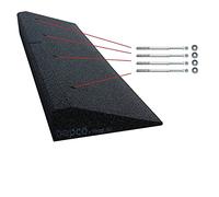 bepco Rampe de Trottoir + kit de Fixation, L x l x H : 100 x 25 x 4 cm, en Caoutchouc (Noir), avec rondelles intégrées à la Rampe pour la Fixation