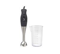 BEPER BP.654 Mélangeur à immersion avec bécher, 220 W, Acier inoxydable, 2 lames en acier, Double vitesse, Verre gradué de 650 ml inclus, Câble de 1,20 cm, Poignée ergonomique, Noir