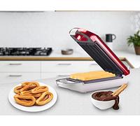 BEPER BT.600Y. Plaque antiadhésive pour churros, Puissance 800 W, Poignée isolante, Voyant de fonctionnement et pieds antidérapants - Idéale pour le petit-déjeuner et les fêtes - Rouge