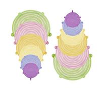 BEPER C102COC101 Couvercle Silicone Alimentaire, 12 Pièces Colorées - Couvercle Extensible en Silicone Différentes Dimensions