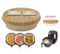 BEPER C103ACC001 Papier de cuisson pour friteuse à air, 100 pièces [20 cm], Papier de perforé pour friteuse à air, Antiadhésif, Oléofuge
