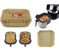 BEPER C103ACC003 Papier de cuisson pour friteuse, Lot de 50 pièces, 20x20 cm, Papier de cuisson carré, Antiadhésif