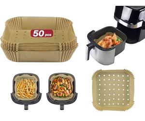 BEPER C103ACC003 Papier de cuisson pour friteuse, Lot de 50 pièces, 20x20 cm, Papier de cuisson carré, Antiadhésif