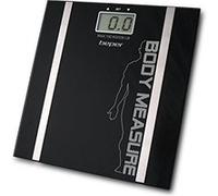 BEPER 40.808A Balance à impédance, pesant la masse corporelle et le pourcentage de liquide, 10 mémoires, affichage LCD, surface en verre trempé, noir, 4 x 33 x 33 cm