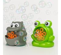 BEPER Machine à Bulles pour Enfants - Forme Animale (Hippopotame ou Grenouille) - Fonctionnement continu - 56 ML de Liquide Inclus - Jouet d’été sûr et testé dès 36 Mois - Piles Non incluses