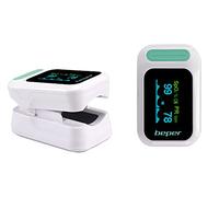 BEPER P303MED050 Oxymètre de Pouls au Doigt, Oxymètre, Oxymètre de Pouls pour Saturation en Oxygène (SpO2), Fréquence du Pouls (PR), Affichage LED, Fonctionne sur Batterie, Lanière Incluse