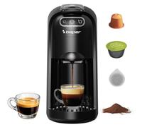 BEPER P101CAF200 Amata, machine à expresso 4 en 1, 20 bars, compatible avec les capsules Nespresso® et Dolce Gusto®, les dosettes ESE et le café moulu, 1 400 W, réservoir de 700 ml