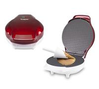 BEPER P101CUD002 Gaufrier électrique, 1000 W, Gaufrier pour cônes 18 cm, Poignée isolante, Accessoires pour cônes inclus, Blanc/Rouge