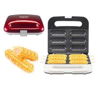 Beper P101CUD100 Gaufrier Pour Gaufre Sur Broche En Rouge Antiadhésif