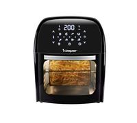 BEPER P101FRI012 Friteuse à air chaud, Rôtissoire, Four, Grille-pain, Séchoir,12 L, 1800W, Panneau Touch, 8 Programmes, Accessoirisé, Réglable, Noir