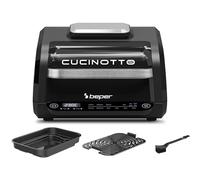 BEPER P101FRI081 Friteuse à air multifonctionnelle, Cuisinière digital avec 8 programmes, Gril avec 4 modes de cuisson, Température jusqu'à 230°C, Minuterie jusqu'à 120 min, Accessoires inclus, Noir