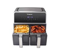 BEPER P101FRI090 Heißluftfritteuse Doppelkammer, 9 L (4,5 pro Korb) - Heißluftfritteuse 2 kammern mit 7 Programmen