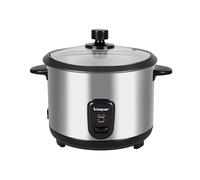 BEPER P101VAP001 Cuiseur à riz électrique avec fonction de rétention de chaleur, panier de cuisson vapeur, revêtement antiadhésif, couvercle en verre, arrêt automatique, acier inoxydable