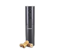 BEPER P102ACP101 Tire-bouchon électrique pour vin, 20 W, décapsuleur électrique rechargeable avec câble USB, coupe-capsule inclus, lumière LED, ouvre 50 bouteilles avec une seule recharge, noir