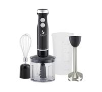BEPER P102FRU151 Mixeur plongeant 4 en 1, mixeur multifonction avec hachoir de 500 ml, fouets, verre de 700 ml, 4 lames en acier inoxydable, mixeur turbo et pulsé, accessoires amovibles